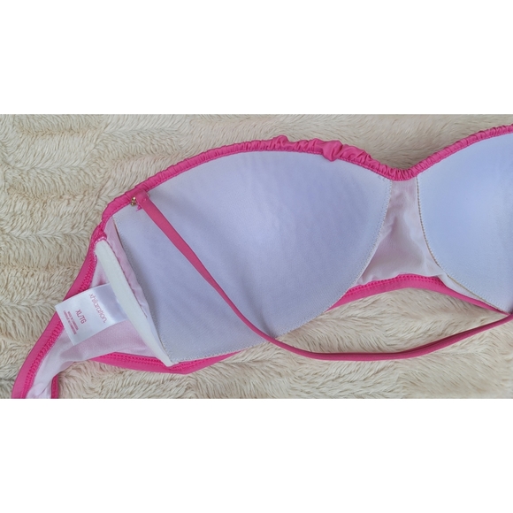 Xhilaration Fuschia bandeau bikini top with removable straps - Picture 6 of 16